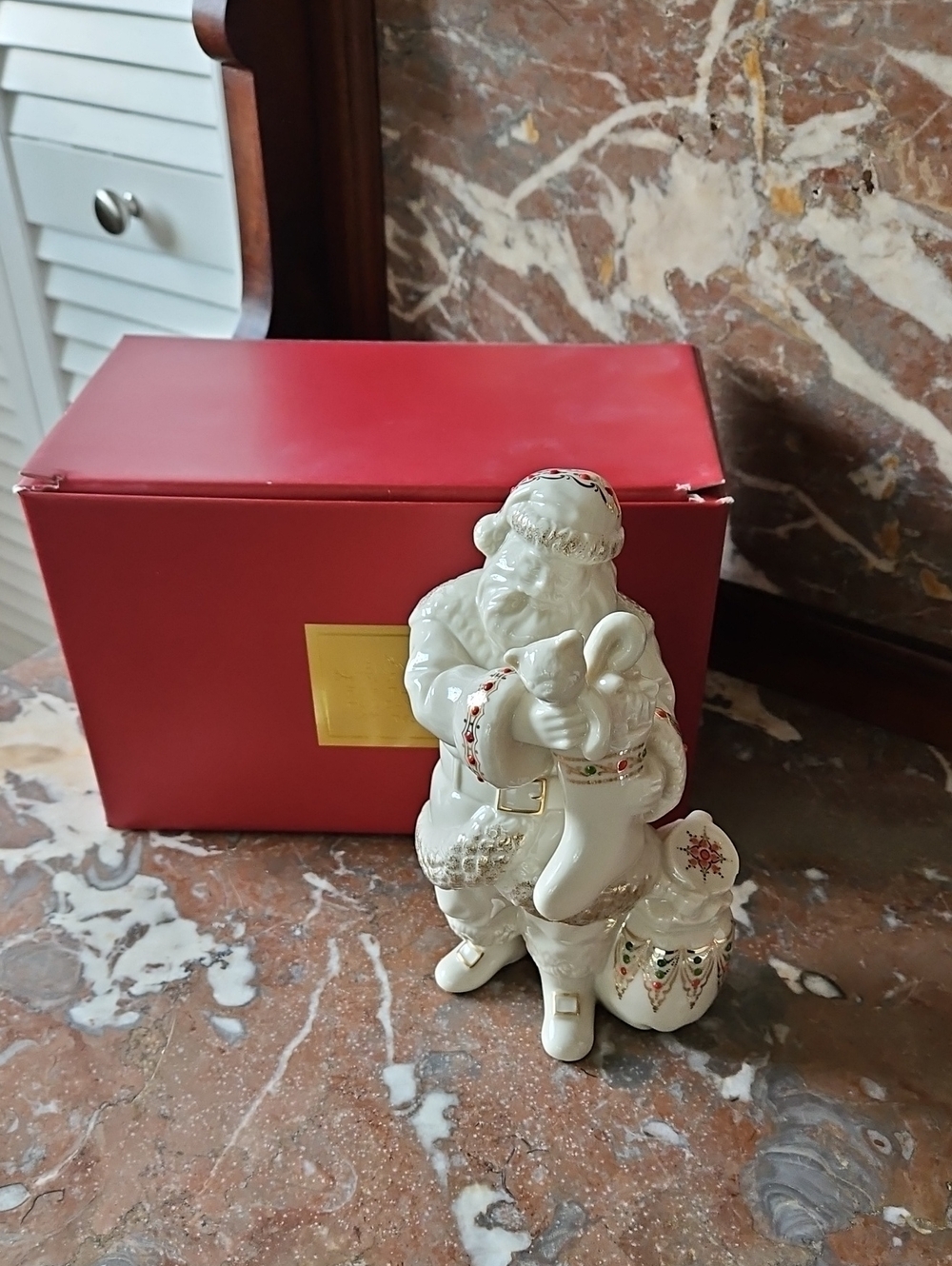 Vintage Lenox China Jewels Twas The Night Santa #3 In Series USA